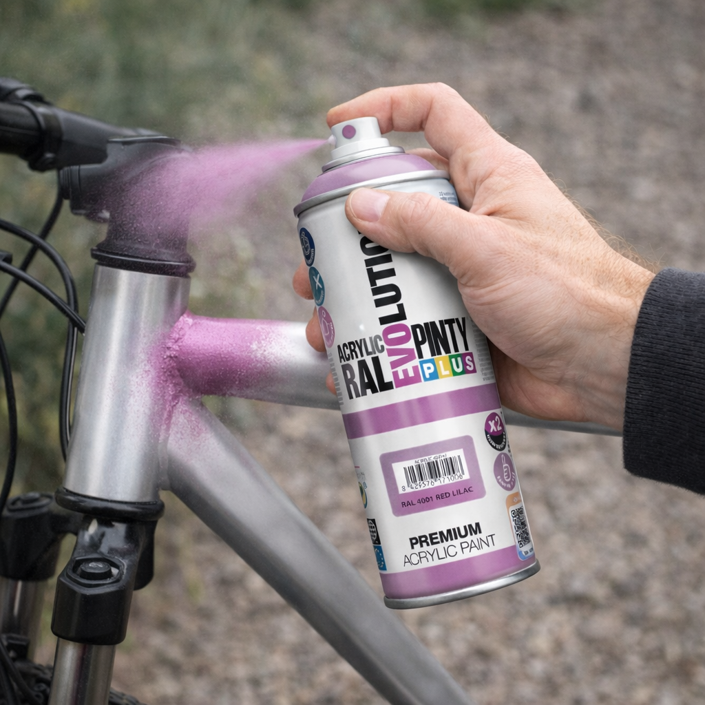 Lakier akrylowy w sprayu Pintyplus Evolution ACRYLIC | 400ml | RAL 4001 Red Liliac